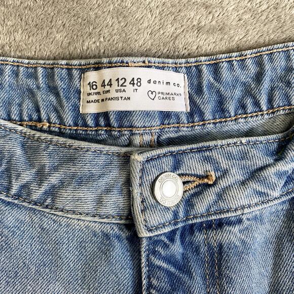 Denim & Co Super Wide Leg Light Wash Jeans Women's 12 Baggy Y2K Style Skater - Picture 3 of 12